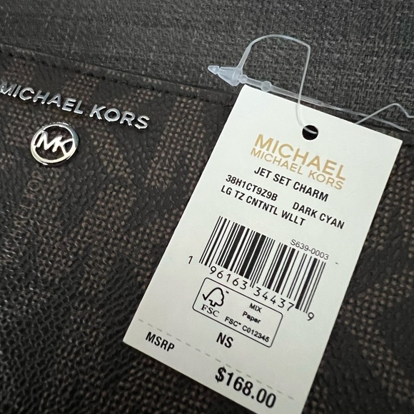 NWT MICHAEL KORS JET SET CHARM LARGE TOP ZIP CONTINENTAL WALLET CASE - Picture 8 of 11